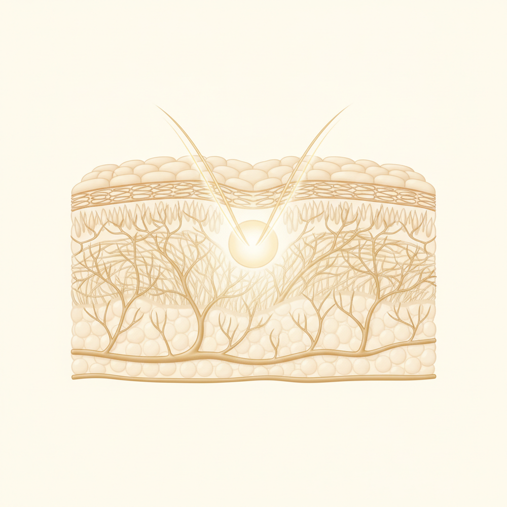 Cross-section illustration of the skin layers
