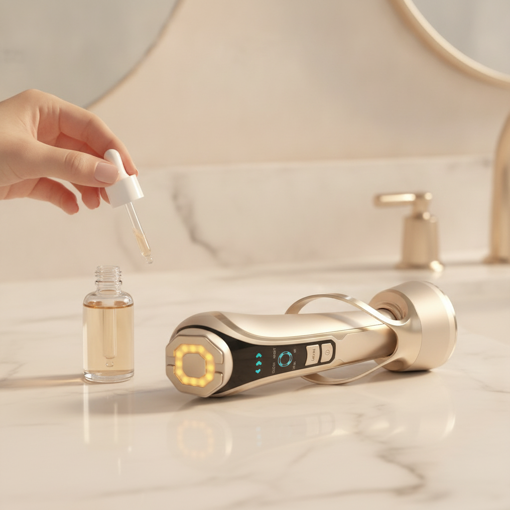 Applying conductor serum beside the VIVI Pro device